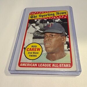 Rod Carew 1969 Sporting News Allstar Baseball Card #419 Vintage Collectible